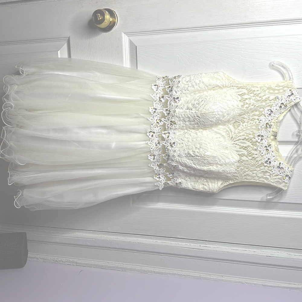 White laced Prom/Graduation Dress with Jewels.